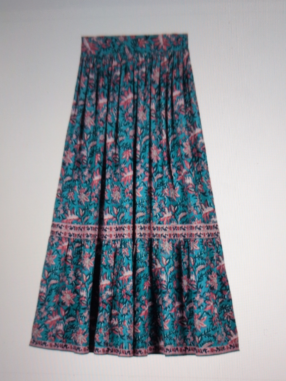 Louise Misha Jansiane Teal Garden of Eden Maxi Skirt - Picture 2 of 10